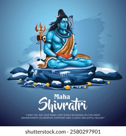 happy maha Shivratri, a Hindu festival celebrated of lord shiva night, english calligraphy. abstract vector illustration design