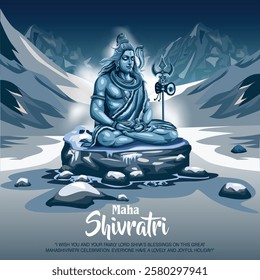 happy maha Shivratri, a Hindu festival celebrated of lord shiva night, english calligraphy. abstract vector illustration design