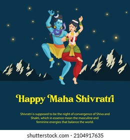 Happy maha shivratri Hindu Indian festival banner design template. 
