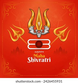 Happy Maha Shivratri Hindu Indian cultural festival background vector
