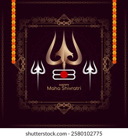 Happy Maha Shivratri Hindu Indian cultural festival background vector