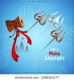 Happy Maha Shivratri Hindu Indian cultural festival background vector