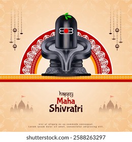 Happy Maha Shivratri Hindu Indian festival religious card vector