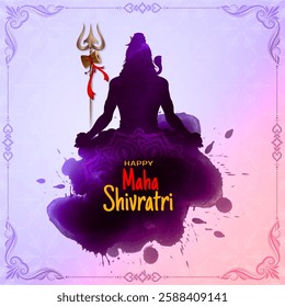 Happy Maha Shivratri Hindu Indian cultural festival background vector