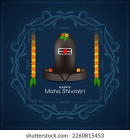 Happy Maha Shivratri hindu religious festival greeting background vector