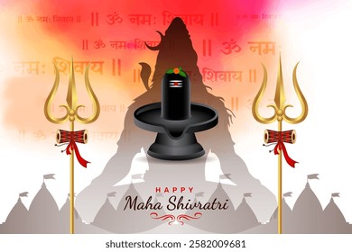 Happy maha shivratri hindu religious festival background design