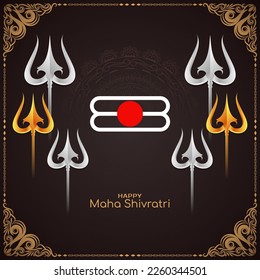 Happy Maha Shivratri Hindu traditional festival background vector