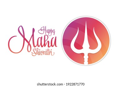 Happy Maha Shivratri. Holiday concept. Template for background, banner, card, poster with text inscription. Vector EPS10 illustration