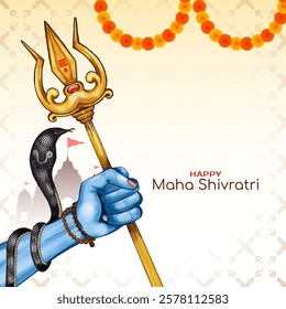 Happy Maha Shivratri Indian cultural festival decorative background vector