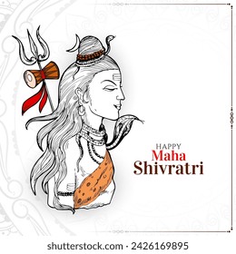 Happy Maha Shivratri Indian festival religious decorative background vector
