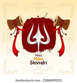 Happy Maha Shivratri Indian festival cultural decorative background vector