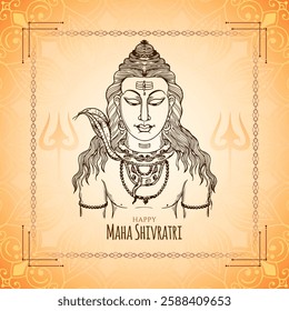 Happy Maha Shivratri Indian festival religious greeting background vector