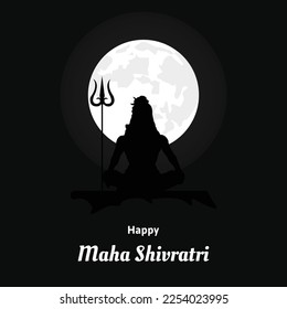 Happy Maha Shivratri Indian Hindu Festival Celebration Vector Illustrations