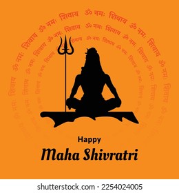 Happy Maha Shivratri Indian Hindu Festival Celebration Vector Illustrations