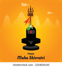 Happy Maha Shivratri Indian Hindu Festival Celebration Vector Illustrations