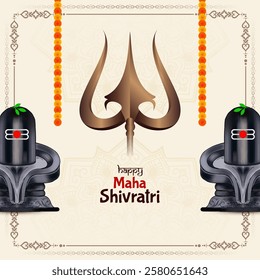Happy Maha Shivratri Indian hindu cultural festival elegant background vector