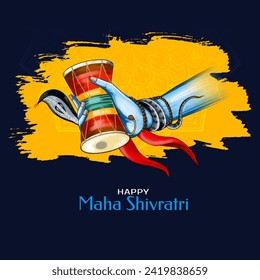 Happy Maha Shivratri Indian religious hindu festival background design vector