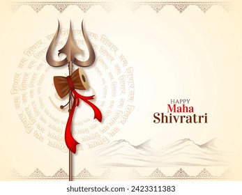 Happy Maha Shivratri Indian religious hindu festival background design vector