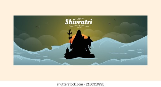 Happy maha shivratri indian traditional festival cover page design.