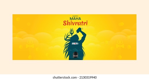 Happy maha shivratri indian traditional festival cover page design.