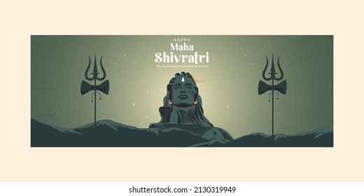 Happy maha shivratri indian traditional festival cover page design.