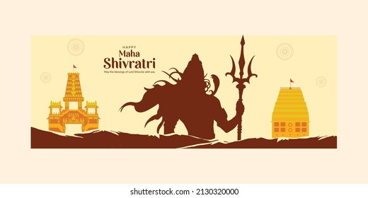 Happy maha shivratri indian traditional festival cover page design.