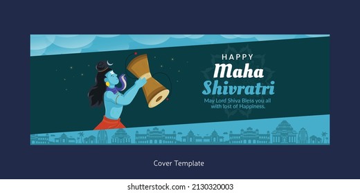 Happy maha shivratri indian traditional festival cover page design.