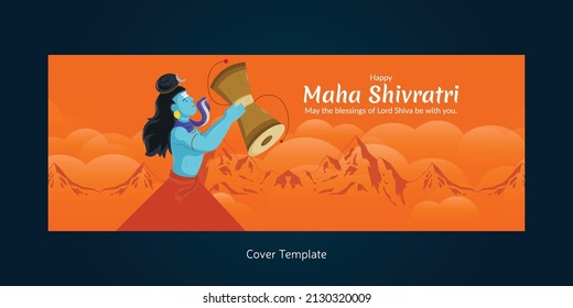 Happy maha shivratri indian traditional festival cover page design.