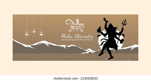 Happy maha shivratri indian traditional festival cover page design.