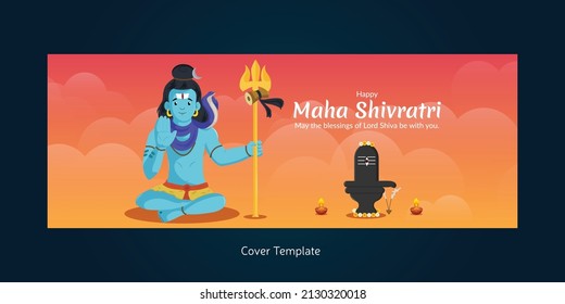 Happy maha shivratri indian traditional festival cover page design.