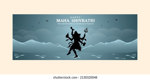 Happy maha shivratri indian traditional festival cover page design.