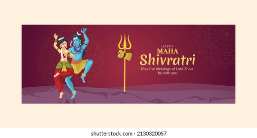 Happy maha shivratri indian traditional festival cover page design.