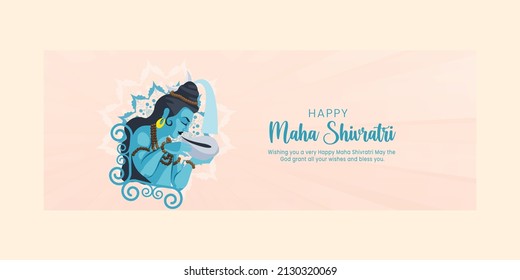 Happy maha shivratri indian traditional festival cover page design.