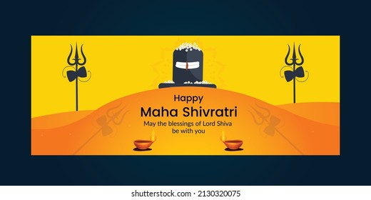 Happy maha shivratri indian traditional festival cover page design.