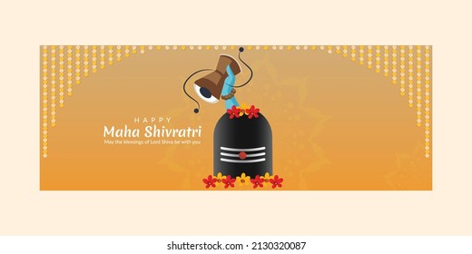 Happy maha shivratri indian traditional festival cover page design.