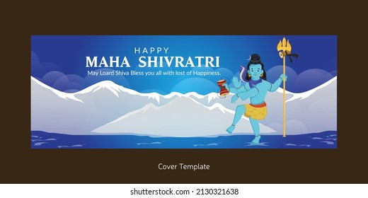 Happy maha shivratri indian traditional festival cover page design.