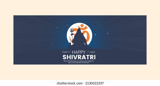 Happy maha shivratri indian traditional festival cover page design.