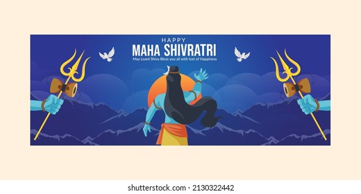 Happy maha shivratri indian traditional festival cover page design.