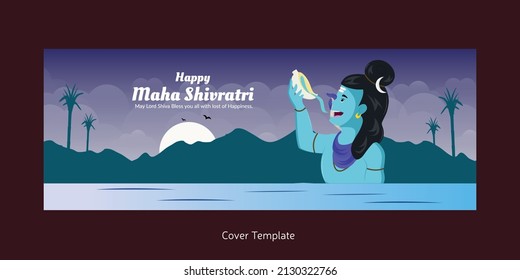Happy maha shivratri indian traditional festival cover page design.