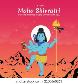 Happy maha shivratri indian traditional festival banner template design.