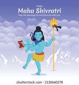 Happy maha shivratri indian traditional festival banner template design.