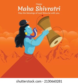 Happy maha shivratri indian traditional festival banner template design.