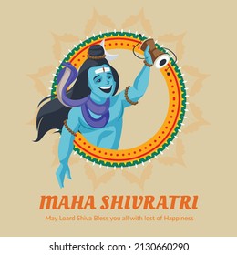 Happy maha shivratri indian traditional festival banner template design.