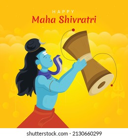 Happy maha shivratri indian traditional festival banner template design.