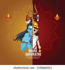 Happy maha shivratri indian traditional festival banner template design.
