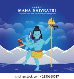 Happy maha shivratri indian traditional festival banner template design.