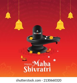 Happy maha shivratri indian traditional festival banner template design.