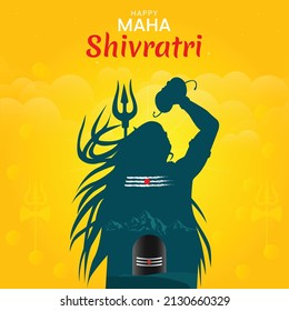 Happy maha shivratri indian traditional festival banner template design.