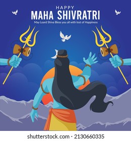 Happy maha shivratri indian traditional festival banner template design.