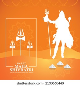 Happy maha shivratri indian traditional festival banner template design.